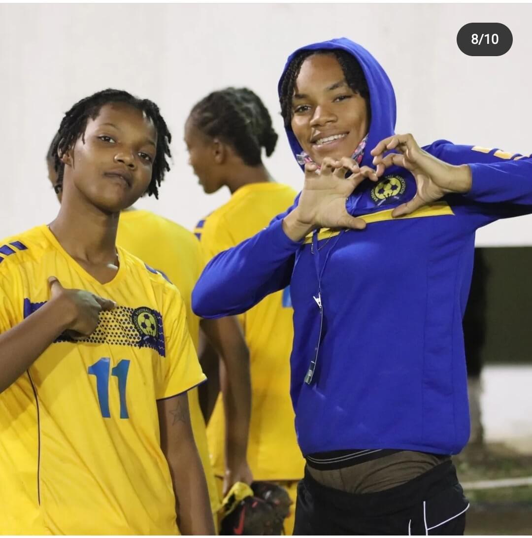 Girls from a football team